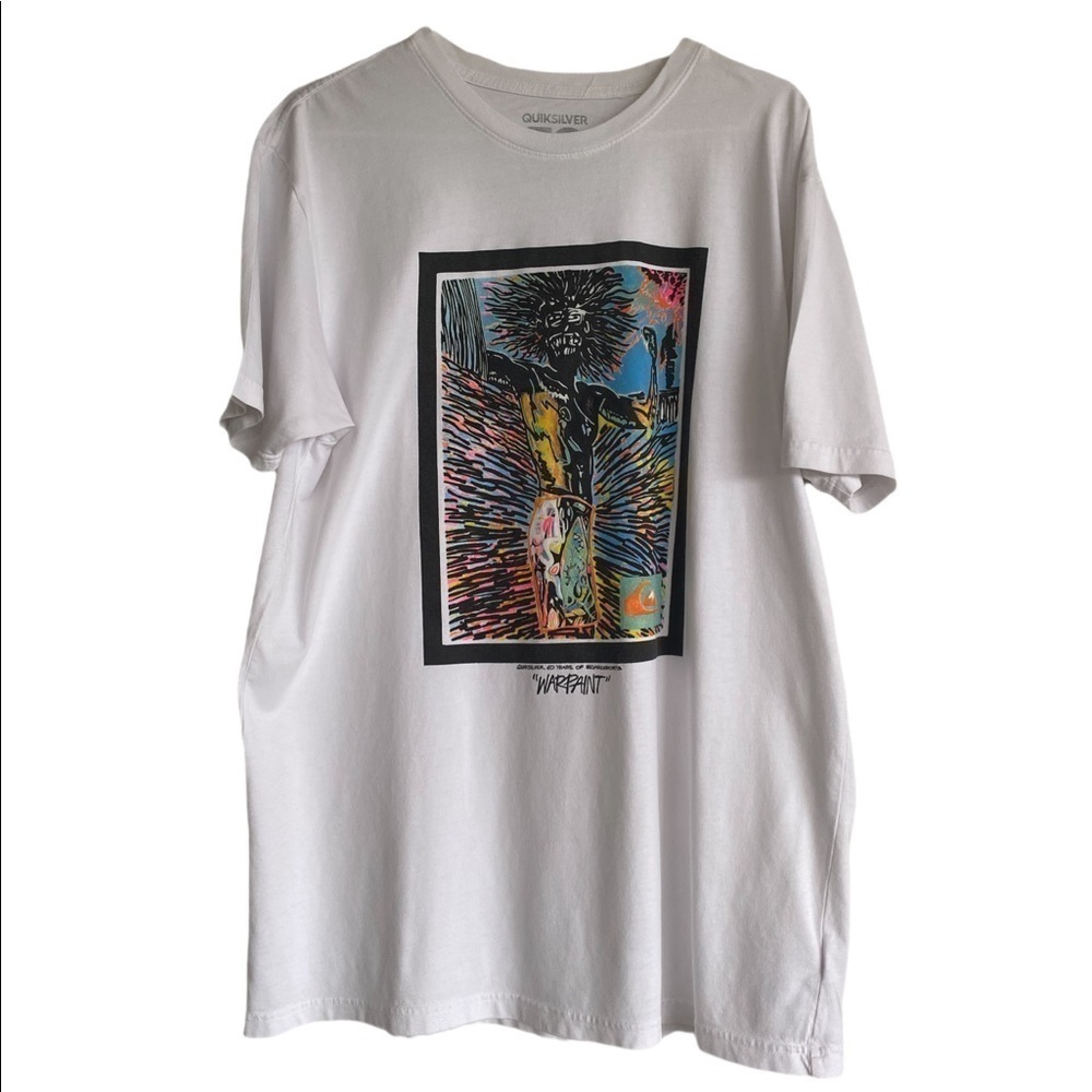 Rare QUIKSILVER 50 Years of Adventure Warpaint Tee Shirt Men L Large